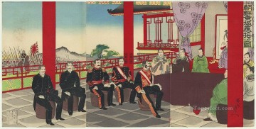 Toyohara Chikanobu Painting - The Japanese Mission to the Koreans Toyohara Chikanobu